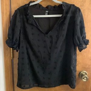 Fun professional black blouse